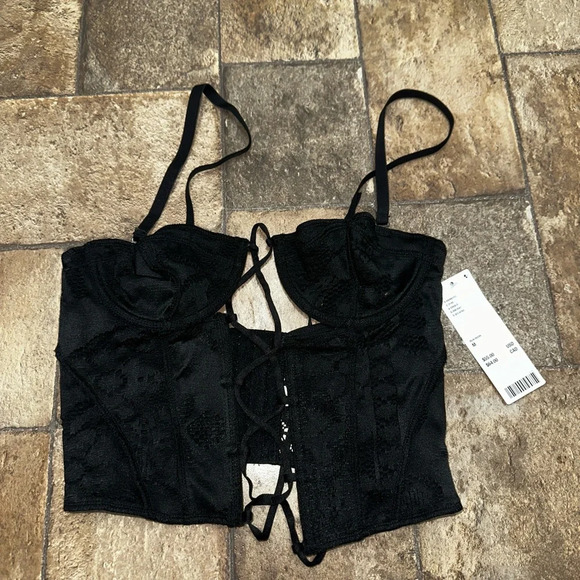 Out From Under Amour Lace Lace-Up Corset sz M - Picture 6 of 8
